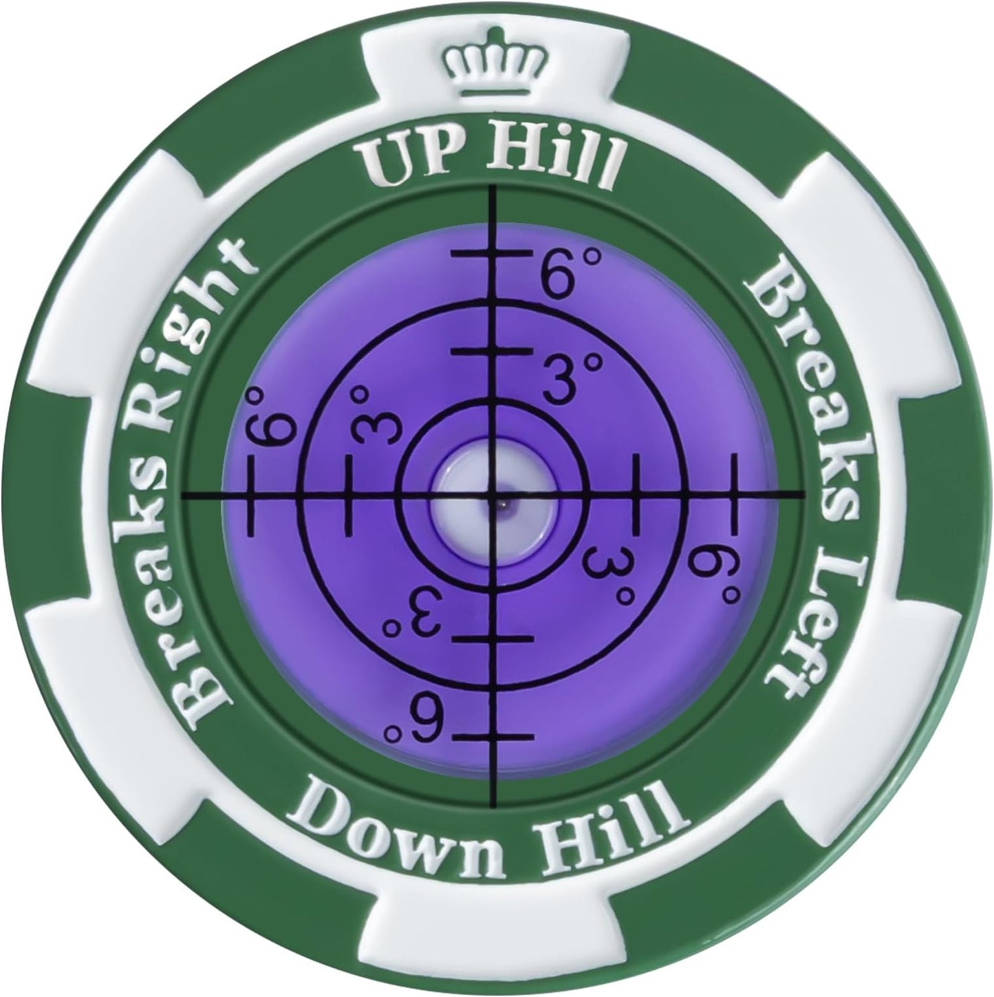 Slopemaster Progreen Reader - Golf Ball Marker With High Precision Green Reading Aid Golf Accessories For Men Women - Green&purple