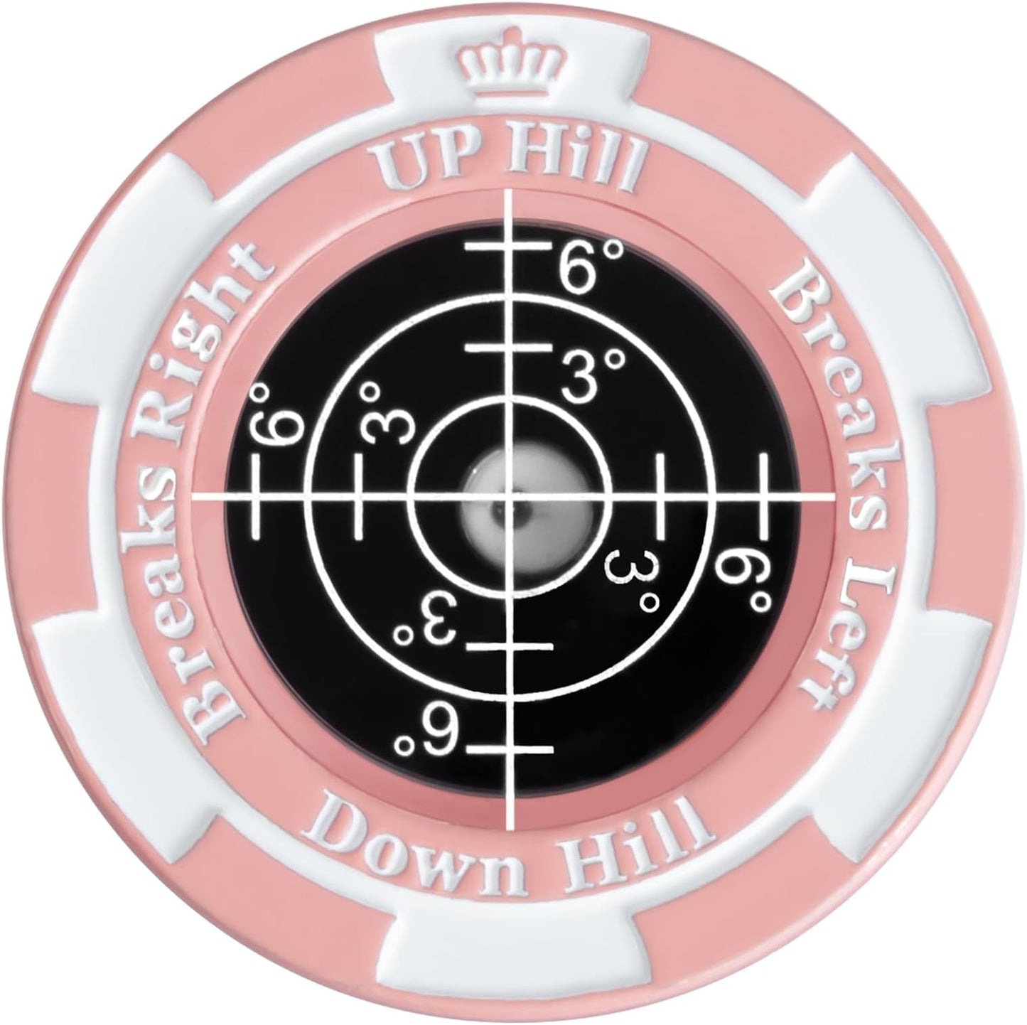 Slopemaster Progreen Reader - Golf Ball Marker With High Precision Green Reading Aid Golf Accessories For Men Women - Pink&black