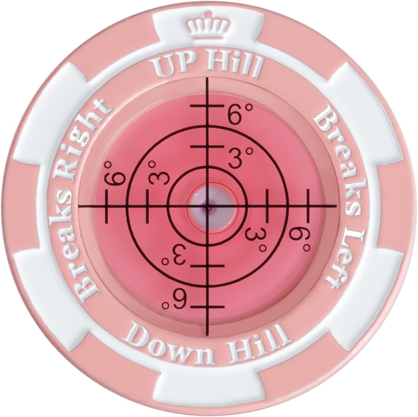 Slopemaster Progreen Reader - Golf Ball Marker With High Precision Green Reading Aid Golf Accessories For Men Women - Pink&pink