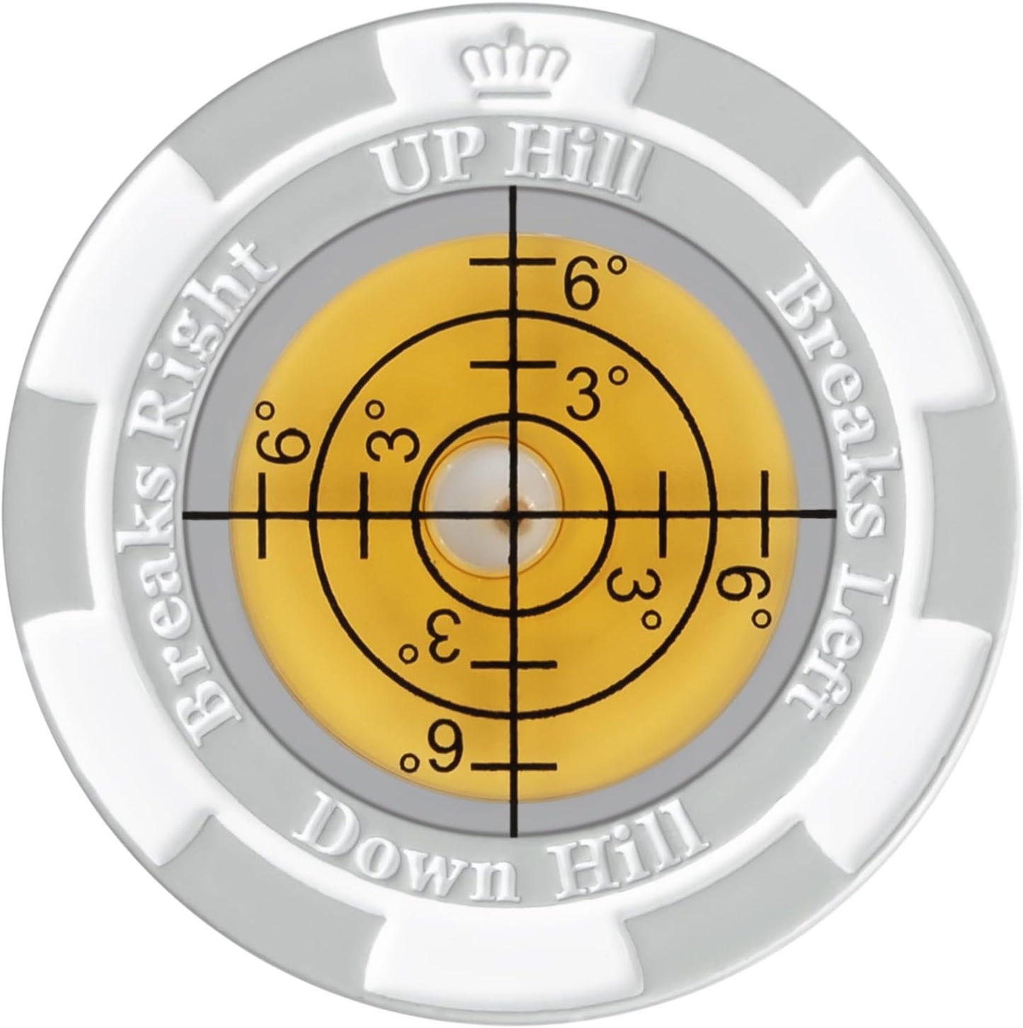 Slopemaster Progreen Reader - Golf Ball Marker With High Precision Green Reading Aid Golf Accessories For Men Women - Lightgray&yellow