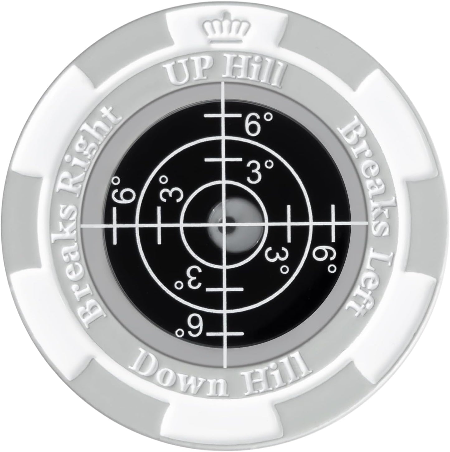 Slopemaster Progreen Reader - Golf Ball Marker With High Precision Green Reading Aid Golf Accessories For Men Women - Lightgray&black