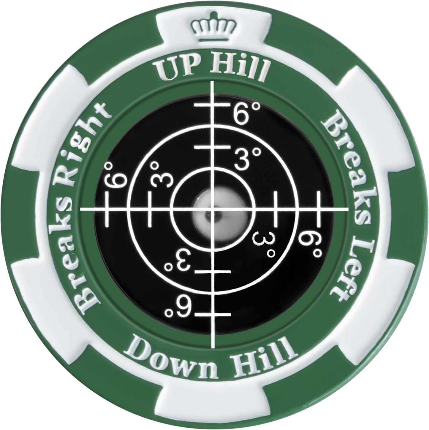 Slopemaster Progreen Reader - Golf Ball Marker With High Precision Green Reading Aid Golf Accessories For Men Women - Green&black