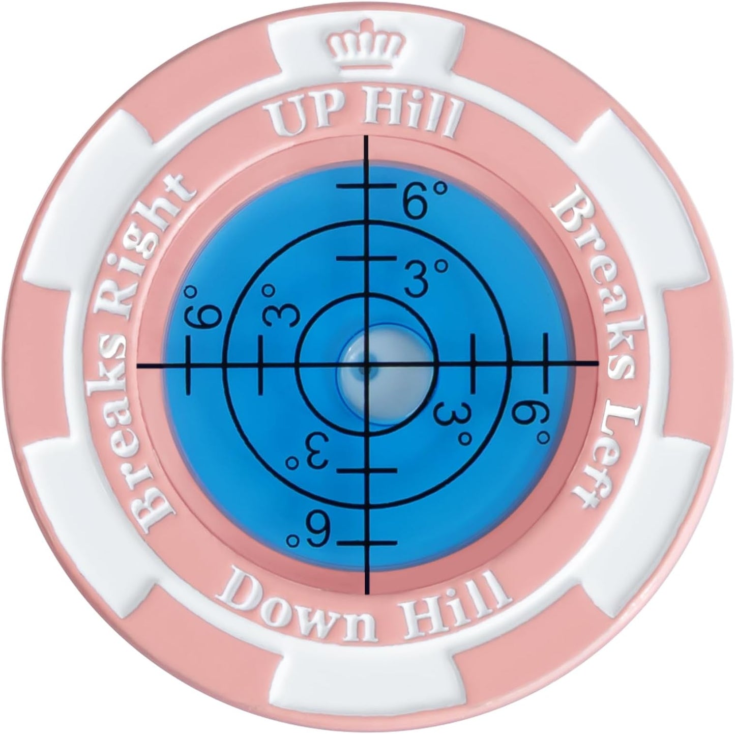 Slopemaster Progreen Reader - Golf Ball Marker With High Precision Green Reading Aid Golf Accessories For Men Women - Pink&skyblue