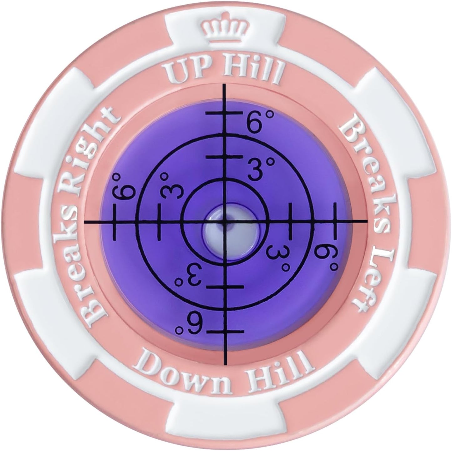 Slopemaster Progreen Reader - Golf Ball Marker With High Precision Green Reading Aid Golf Accessories For Men Women - Pink&purple