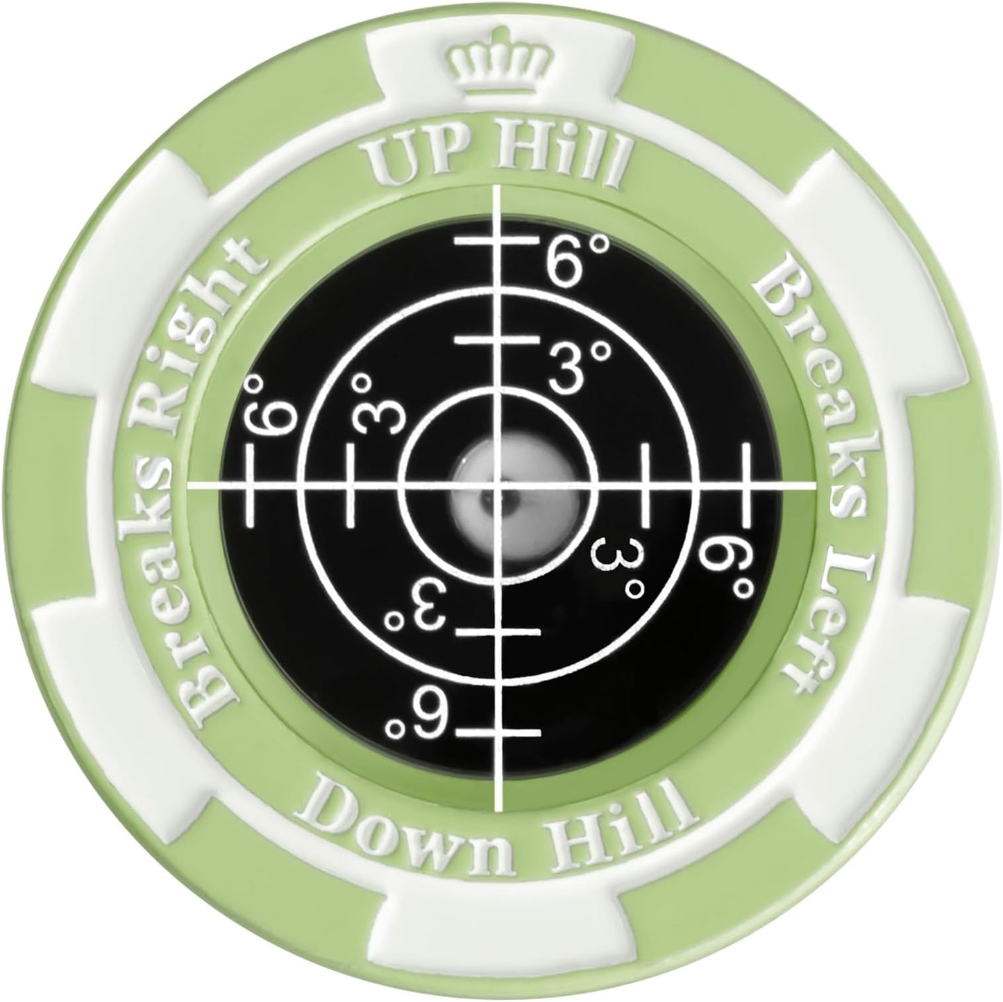 Slopemaster Progreen Reader - Golf Ball Marker With High Precision Green Reading Aid Golf Accessories For Men Women - Lightgreen&black