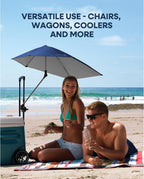 Sport-Brella Versa-Brella Spf 50+ Adjustable Umbrella With Universal Clamp - Firebrick Red