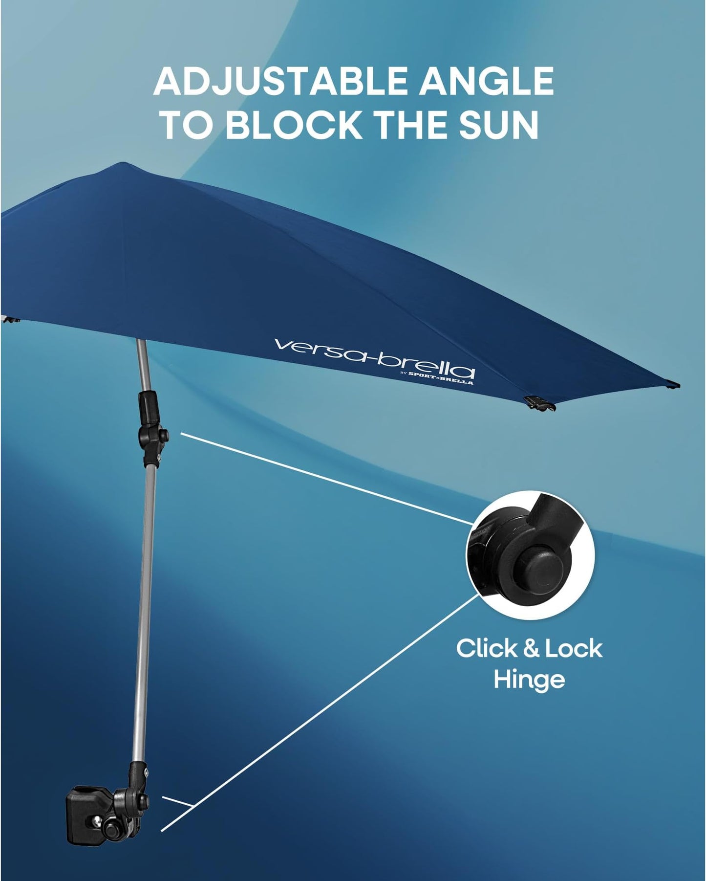 Sport-Brella Versa-Brella Spf 50+ Adjustable Umbrella With Universal Clamp - Firebrick Red