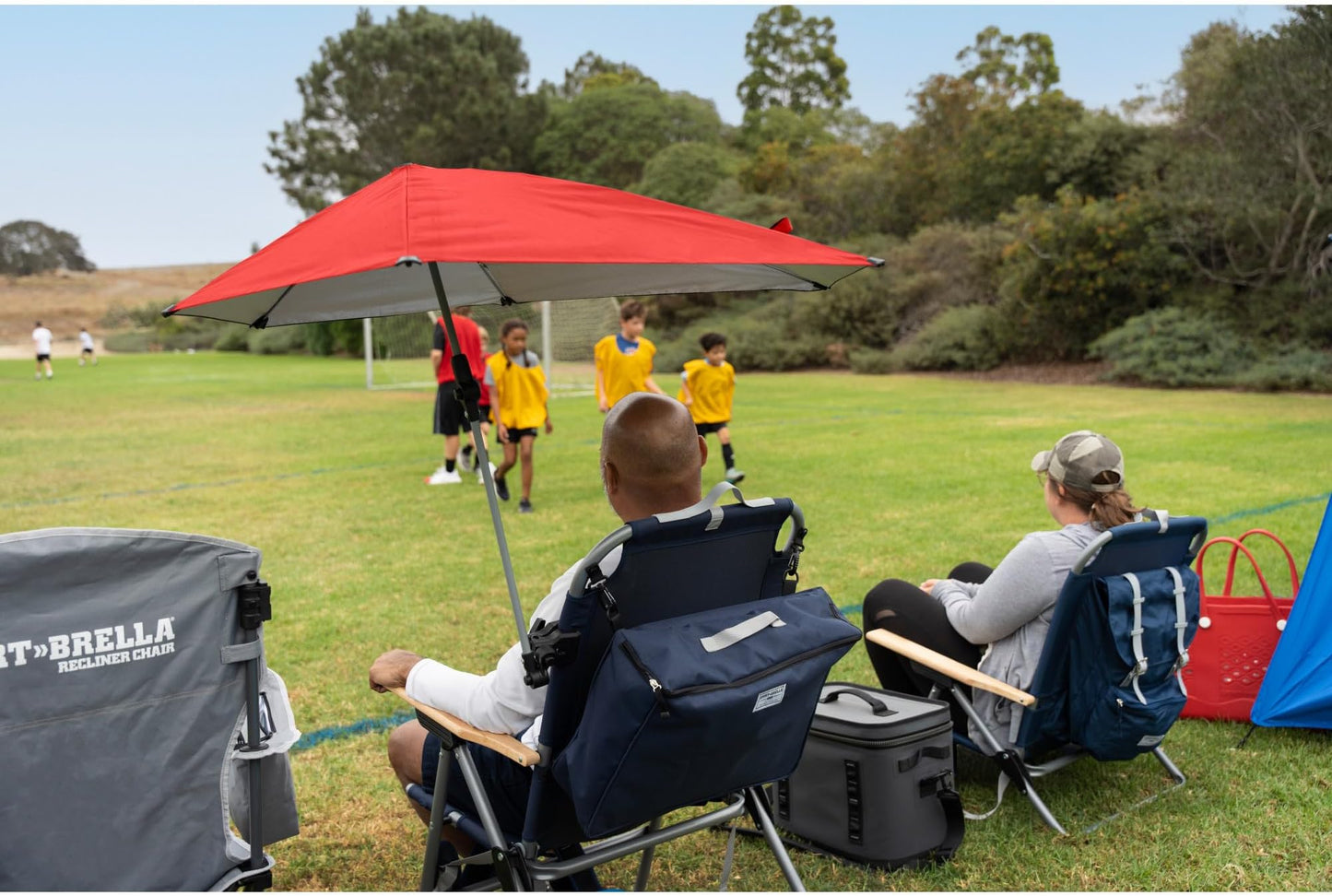 Sport-Brella Versa-Brella Spf 50+ Adjustable Umbrella With Universal Clamp - Firebrick Red
