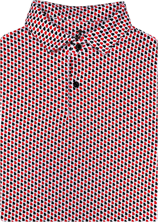 State Print Golf Shirt For Men - Short Sleeve Performance Polo - Georgia