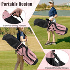 Tangkula 9/10/12 Pieces Women's Complete Golf Clubs Set, Golf Club Package Set With 460cc Driver, Fairway Wood & Hybrid, Irons, Putter, Portable Regular Golf Club Set - Pink