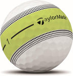 Taylormade Tour Response Golf Balls, Enhanced 360° Clearpath Alignment, Speed Wrapped Core For Distance And Feel, Pack Of 12 - Yellow Stripe