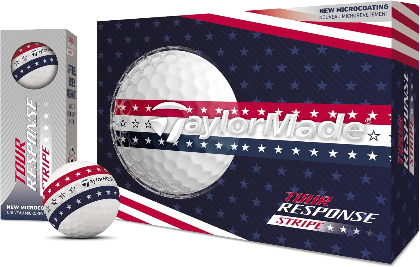 Taylormade Tour Response Golf Balls, Enhanced 360° Clearpath Alignment, Speed Wrapped Core For Distance And Feel, Pack Of 12 - Usa