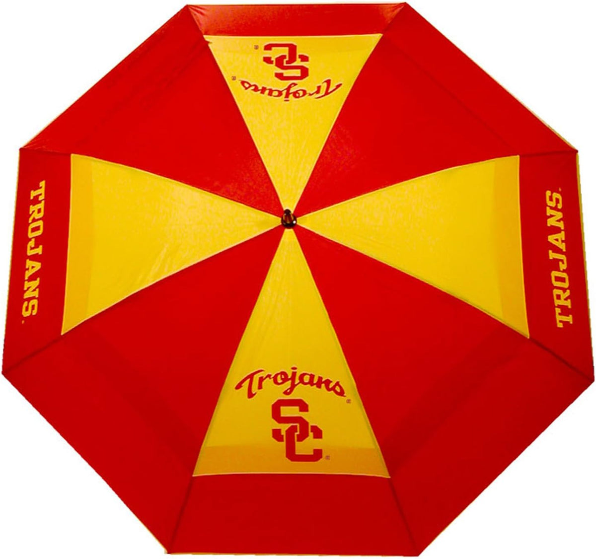 Team Golf Ncaa Ohio State Buckeyes Golf Umbrella 62" Golf Umbrella With Protective Sheath, Double Canopy Wind Protection Design, Auto Open Button - Usc Trojans
