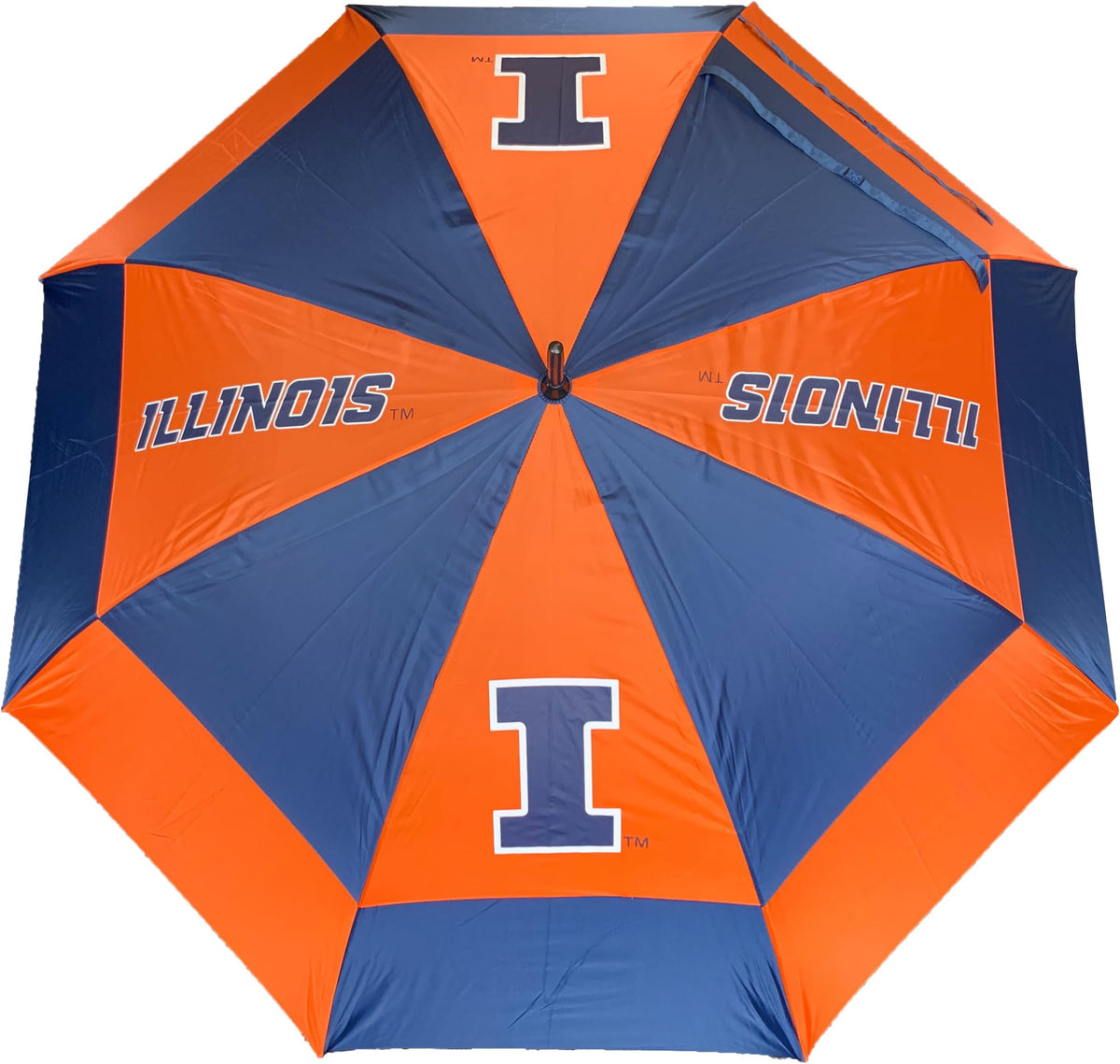 Team Golf Ncaa Ohio State Buckeyes Golf Umbrella 62" Golf Umbrella With Protective Sheath, Double Canopy Wind Protection Design, Auto Open Button - Illinois Fighting Illini