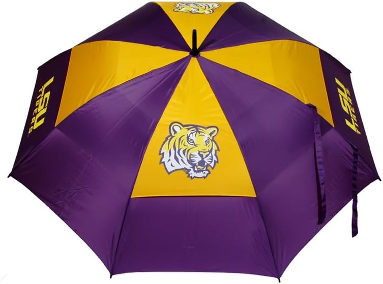 Team Golf Ncaa Ohio State Buckeyes Golf Umbrella 62" Golf Umbrella With Protective Sheath, Double Canopy Wind Protection Design, Auto Open Button - Lsu Tigers