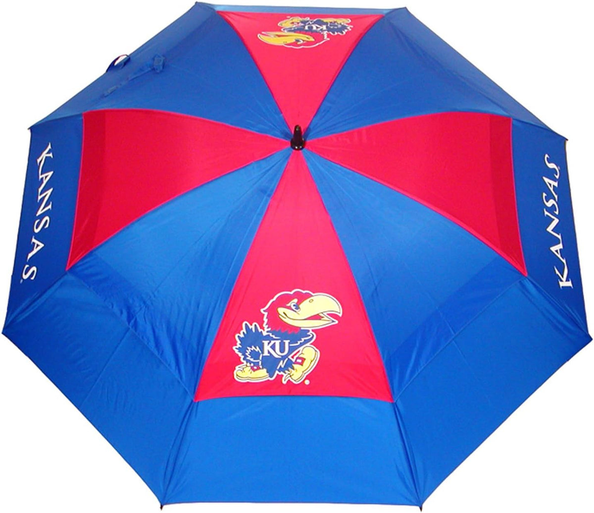 Team Golf Ncaa Ohio State Buckeyes Golf Umbrella 62" Golf Umbrella With Protective Sheath, Double Canopy Wind Protection Design, Auto Open Button - Kansas Jayhawks