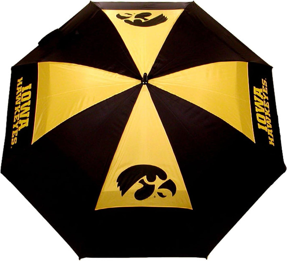 Team Golf Ncaa Ohio State Buckeyes Golf Umbrella 62" Golf Umbrella With Protective Sheath, Double Canopy Wind Protection Design, Auto Open Button - Iowa Hawkeyes