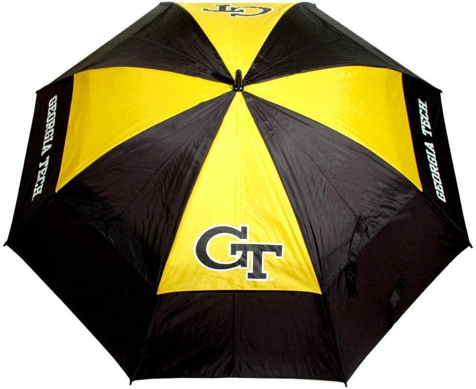 Team Golf Ncaa Ohio State Buckeyes Golf Umbrella 62" Golf Umbrella With Protective Sheath, Double Canopy Wind Protection Design, Auto Open Button - Georgia Tech Yellow Jackets