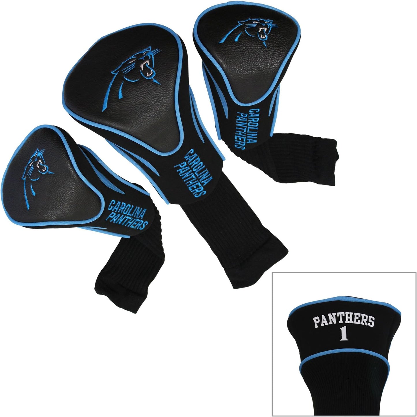 Team Golf Nfl Cincinnati Bengals Contour Golf Club Headcovers (3 Count) Numbered 1, 3, & X, Fits Oversized Drivers, Utility, Rescue & Fairway Clubs, Velour Lined For Extra Club Protection - Carolina Panthers