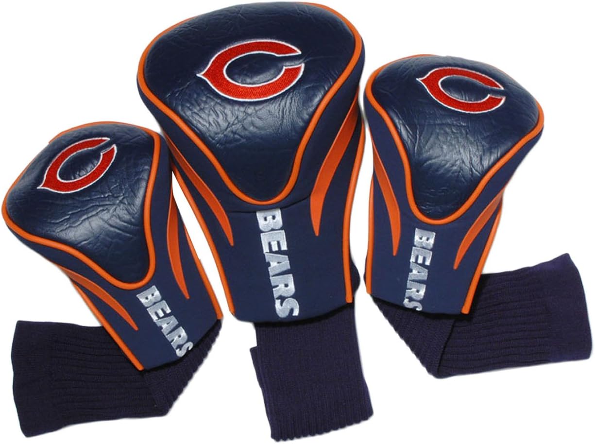 Team Golf Nfl Cincinnati Bengals Contour Golf Club Headcovers (3 Count) Numbered 1, 3, & X, Fits Oversized Drivers, Utility, Rescue & Fairway Clubs, Velour Lined For Extra Club Protection - Chicago Bears