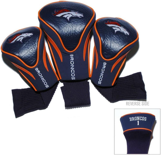 Team Golf Nfl Cincinnati Bengals Contour Golf Club Headcovers (3 Count) Numbered 1, 3, & X, Fits Oversized Drivers, Utility, Rescue & Fairway Clubs, Velour Lined For Extra Club Protection - Denver Broncos