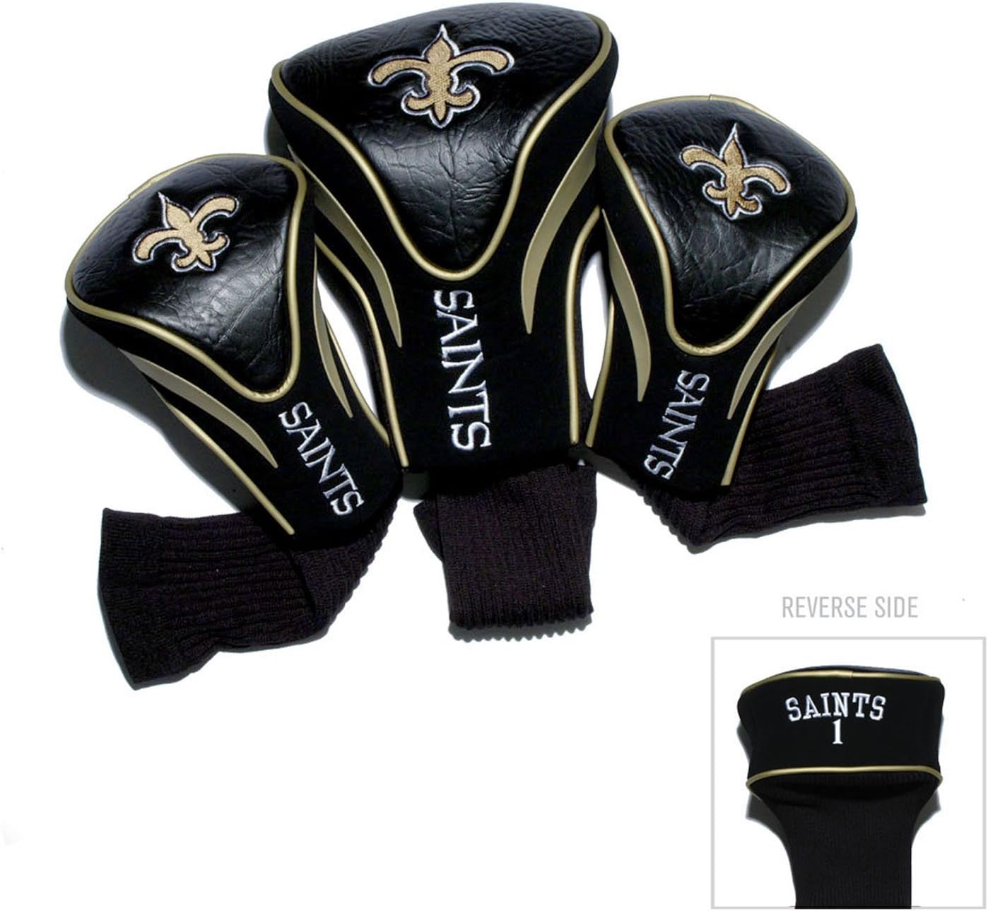 Team Golf Nfl Cincinnati Bengals Contour Golf Club Headcovers (3 Count) Numbered 1, 3, & X, Fits Oversized Drivers, Utility, Rescue & Fairway Clubs, Velour Lined For Extra Club Protection - New Orleans Saints