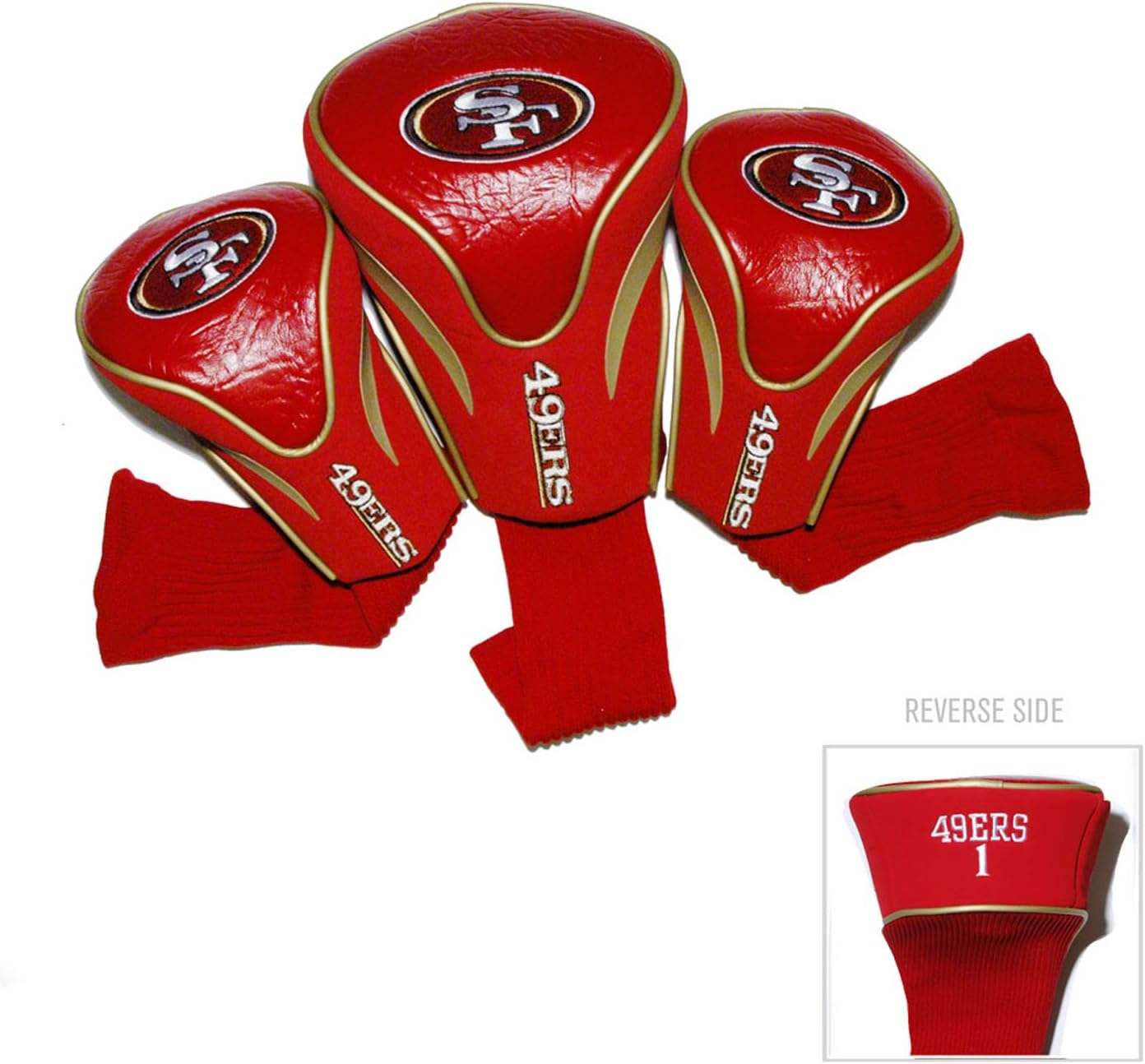 Team Golf Nfl Cincinnati Bengals Contour Golf Club Headcovers (3 Count) Numbered 1, 3, & X, Fits Oversized Drivers, Utility, Rescue & Fairway Clubs, Velour Lined For Extra Club Protection - San Francisco 49ers