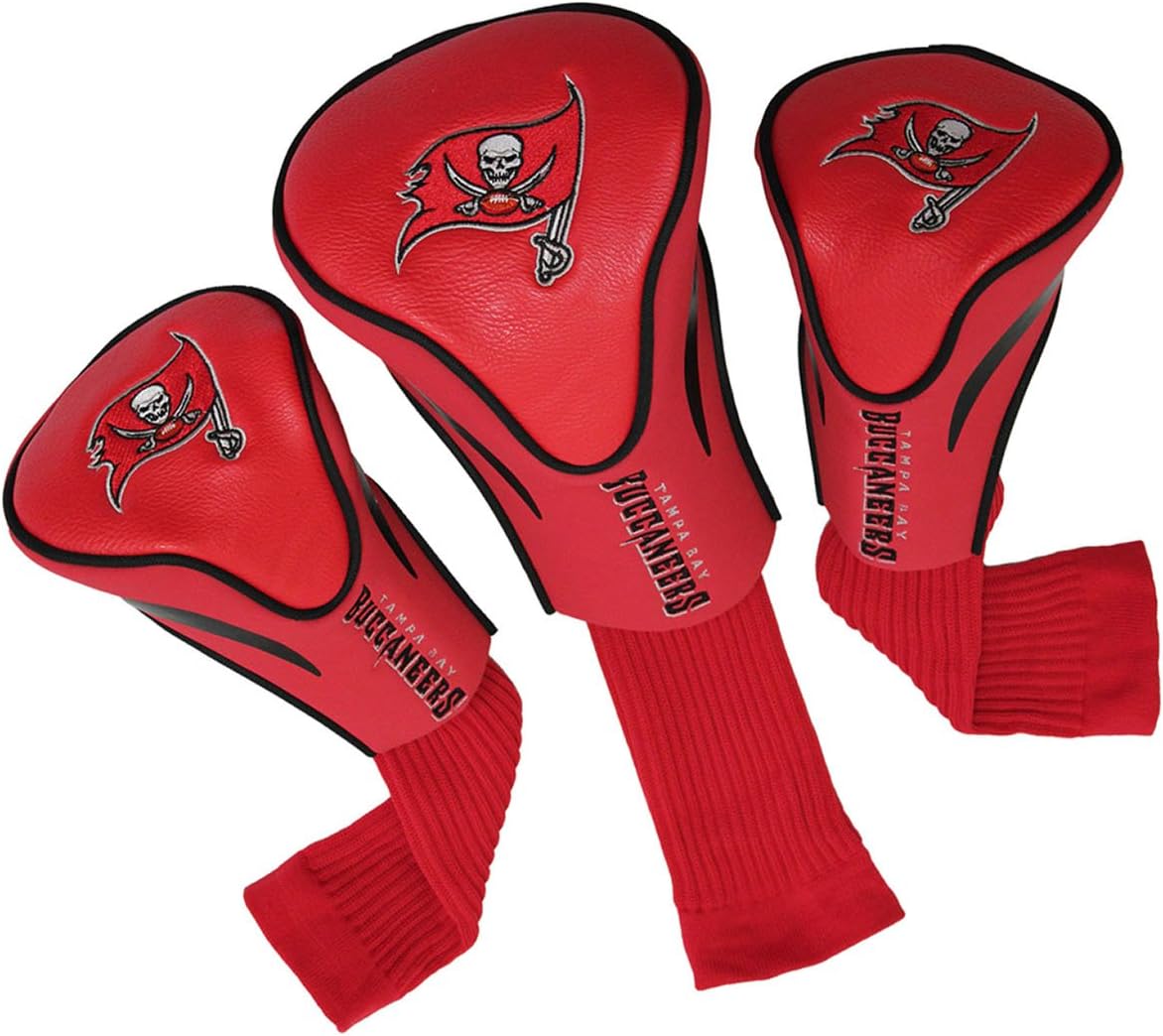 Team Golf Nfl Cincinnati Bengals Contour Golf Club Headcovers (3 Count) Numbered 1, 3, & X, Fits Oversized Drivers, Utility, Rescue & Fairway Clubs, Velour Lined For Extra Club Protection - Tampa Bay Buccaneers