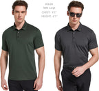 Telaleo 4/5 Pack Mens Polo Shirts Quick Dry Short Sleeve Golf T Shirt Performance Moisture Wicking Casual Workout - Black/light Grey/green/light Blue/blue(5 Pack)