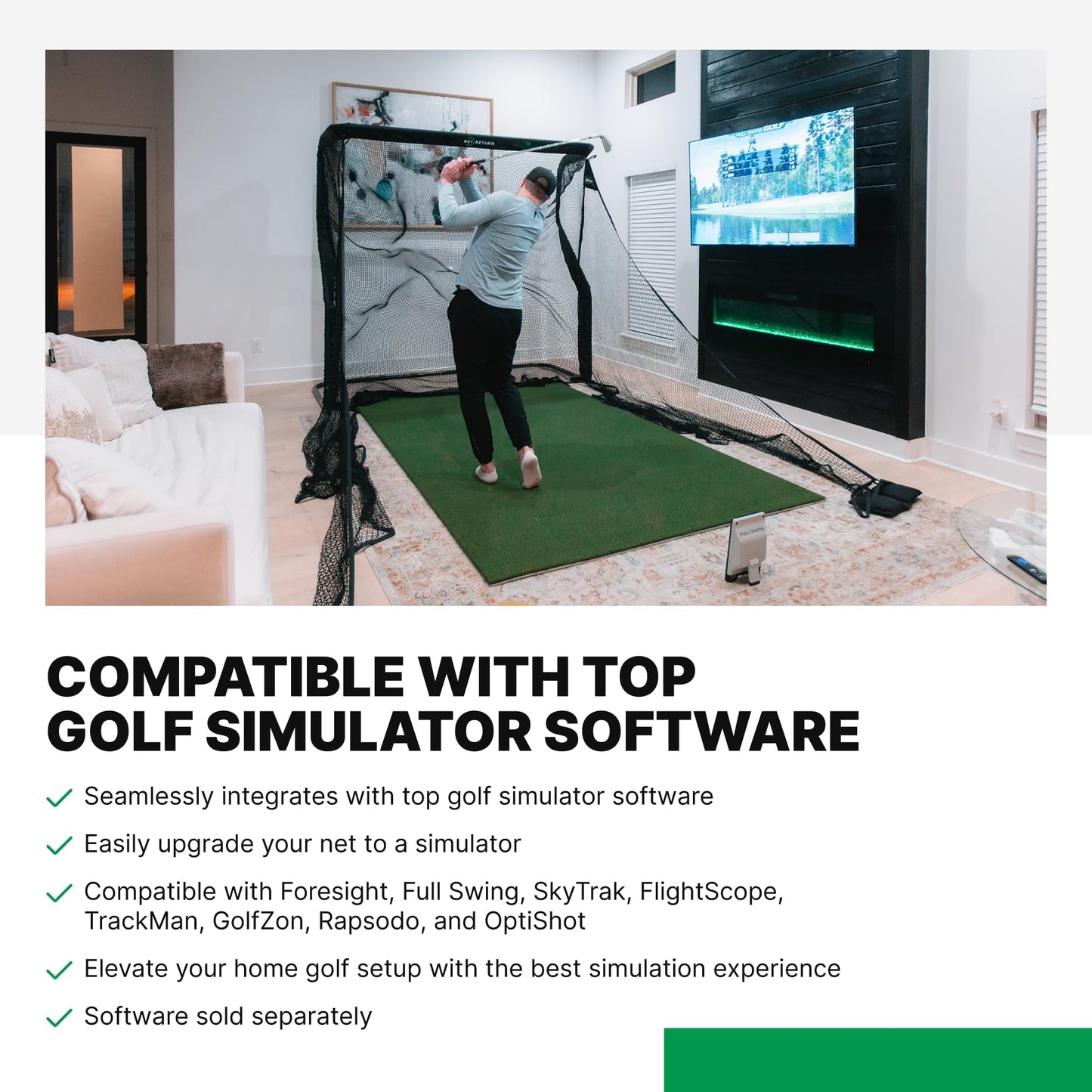 The Net Return Home/pro Series Golf Net, Multi-Sport, 7x7 Ft – 8x7.5 Ft, Auto Ball Return, Portable For Indoor/outdoor - 8 Ft X 7.5 Ft