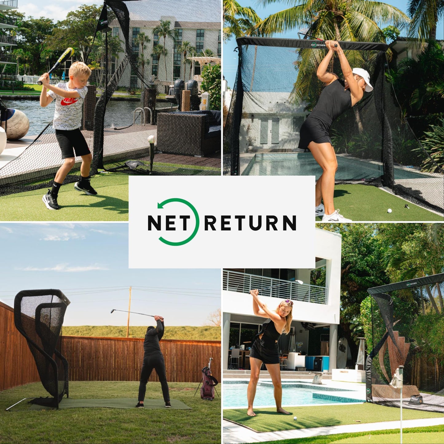 The Net Return Home/pro Series Golf Net, Multi-Sport, 7x7 Ft – 8x7.5 Ft, Auto Ball Return, Portable For Indoor/outdoor - 8 Ft X 7.5 Ft