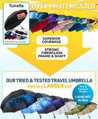 Tumella Golf Umbrella 62 Inch Windproof, Extra Large Auto Open, Double Canopy, Heavy Duty Rain Protection For Golf, Sports & Family Use, Wind Resistant & Tested 33+ Mph - Golf Ball
