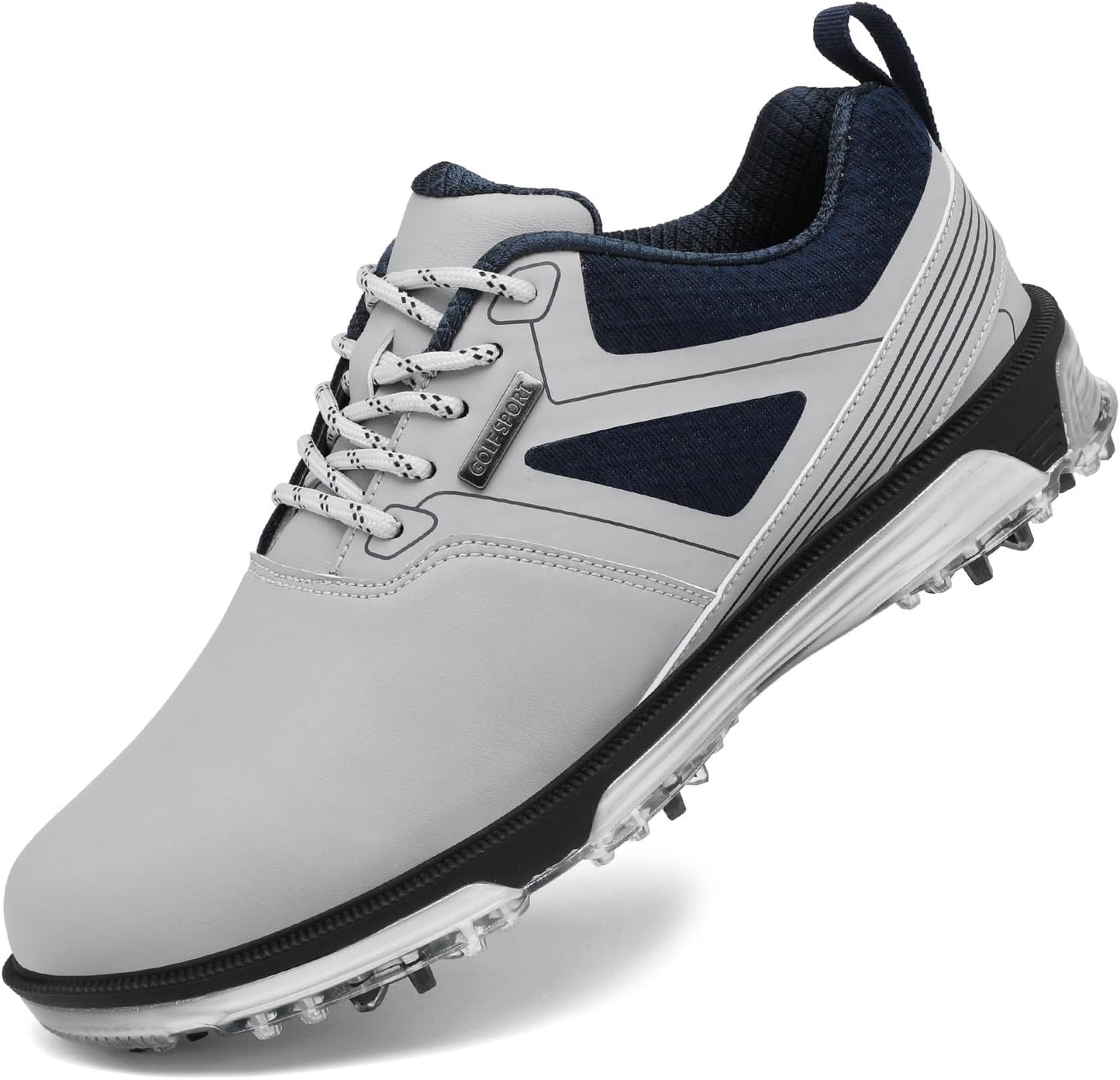 Ultiant Men's Golf Shoes Fixed Nailless Sole Waterproof Lightweight No-Slip Walking Shoes Size7.5-14 - Grey