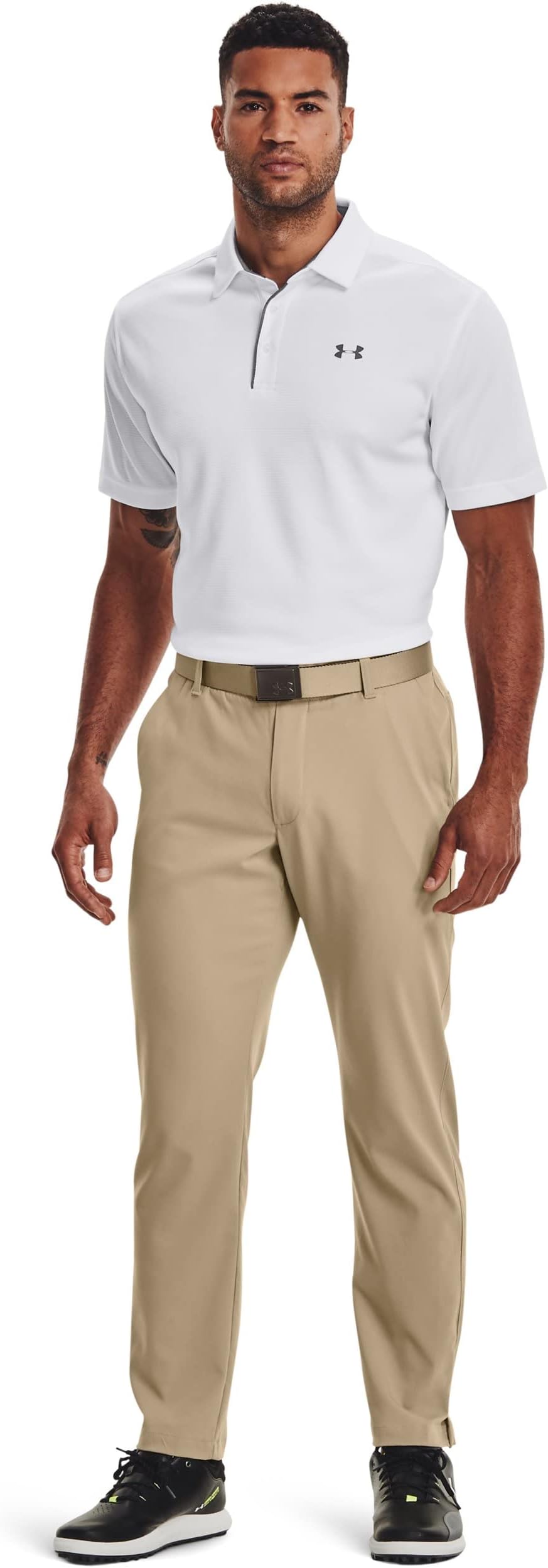 Under Armour Men's Tech Golf Polo - White/ Graphite/ Graphite