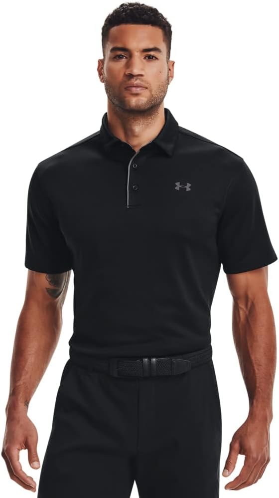 Under Armour Men's Tech Golf Polo - Black/ Graphite/ Graphite