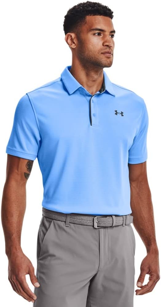 Under Armour Men's Tech Golf Polo - Carolina Blue (475)/pitch Gray
