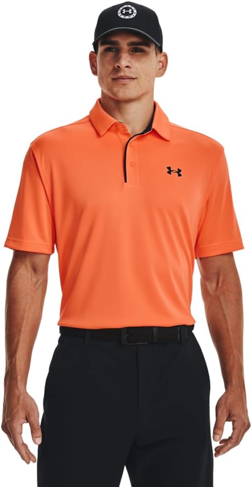 Under Armour Men's Tech Golf Polo - (866) Orange Blast / / Black