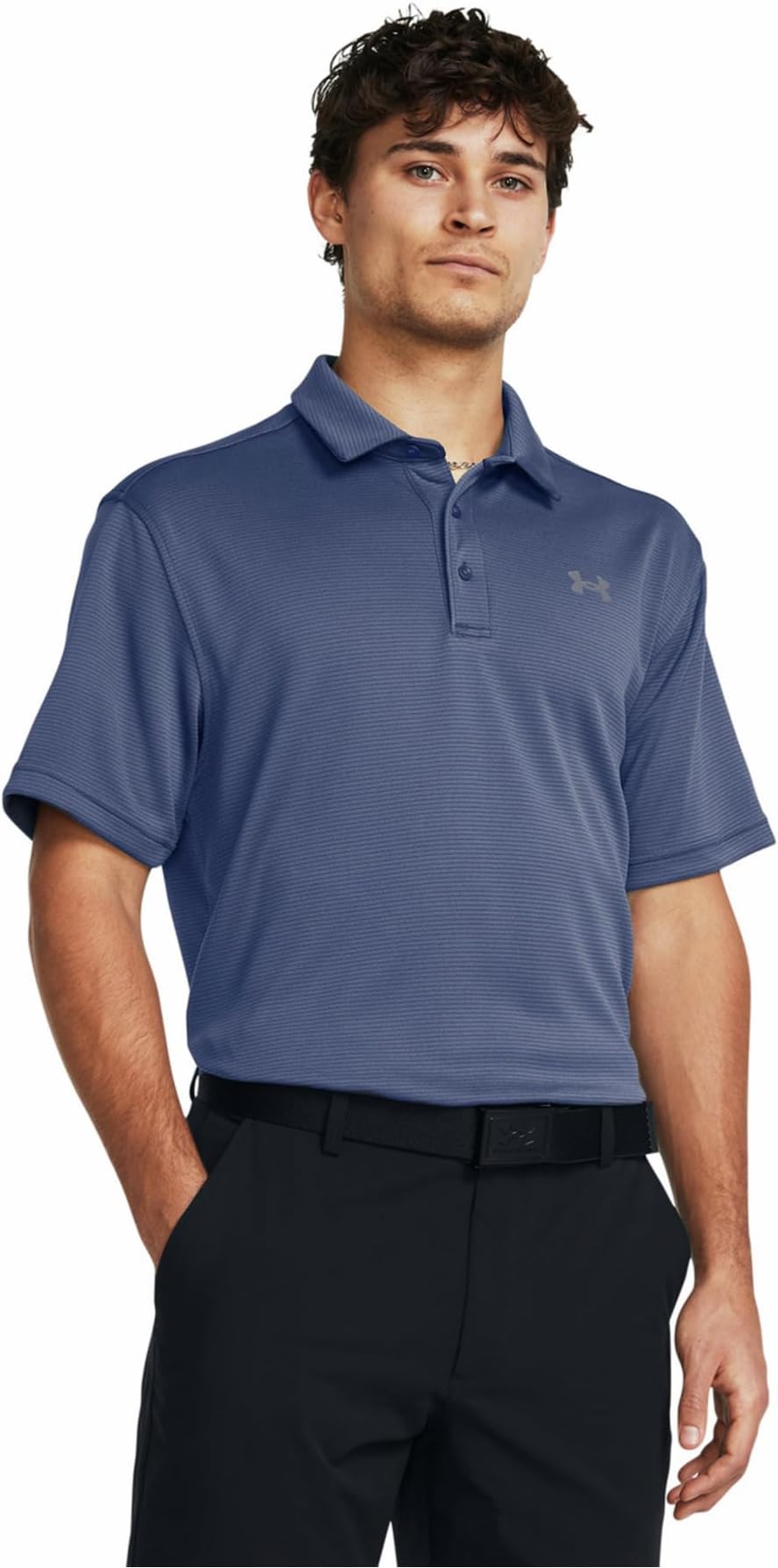 Under Armour Men's Tech Golf Polo - (045) Downpour Gray / / Pitch Gray