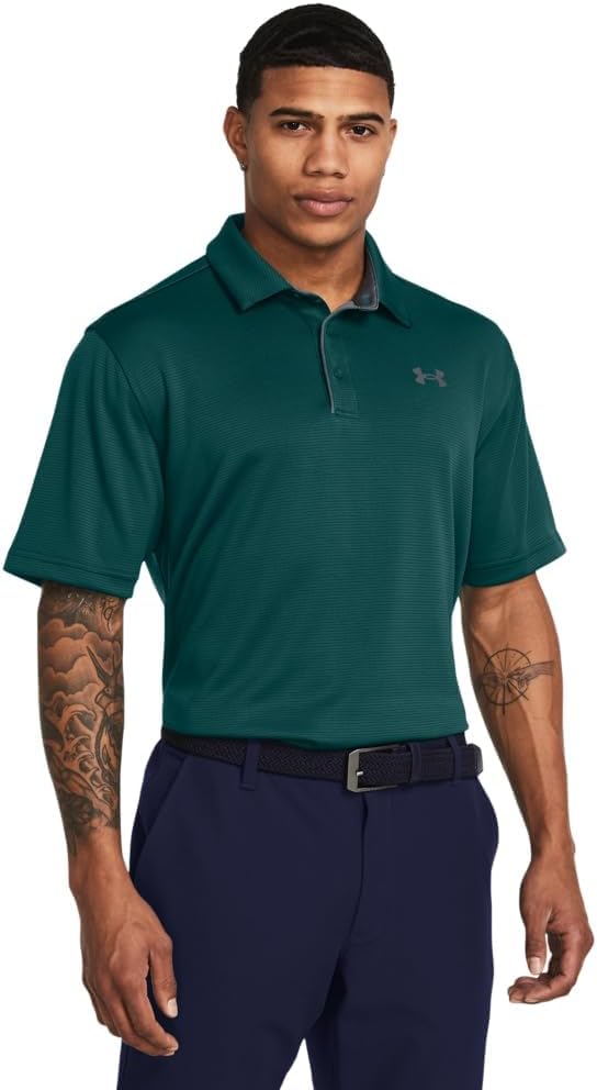 Under Armour Men's Tech Golf Polo - (449) Hydro Teal / / Pitch Gray