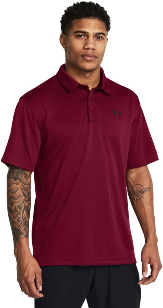 Under Armour Men's Tech Golf Polo - (625) Cardinal / / Black