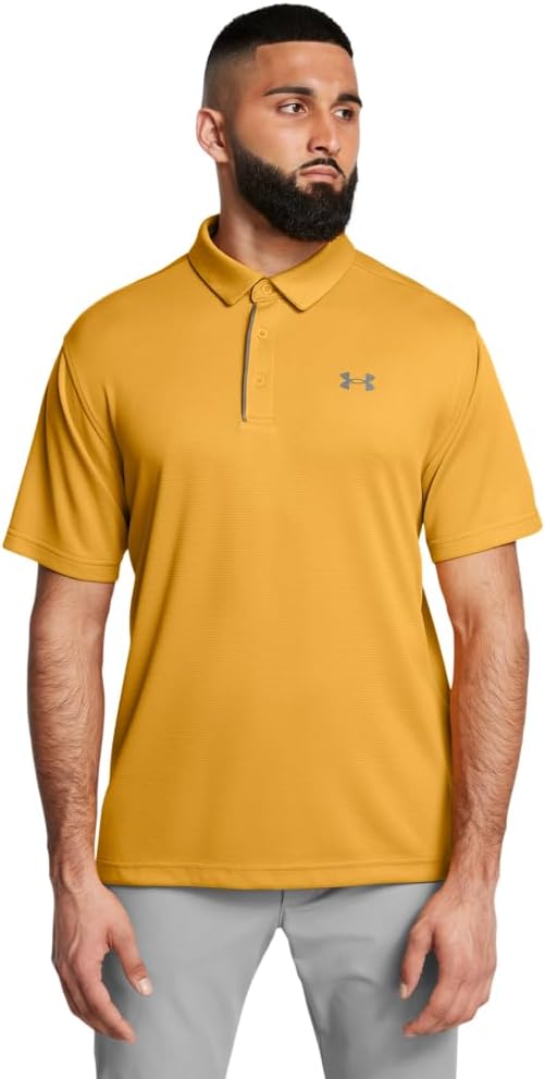 Under Armour Men's Tech Golf Polo - (711) Golden Yellow / / Pitch Gray
