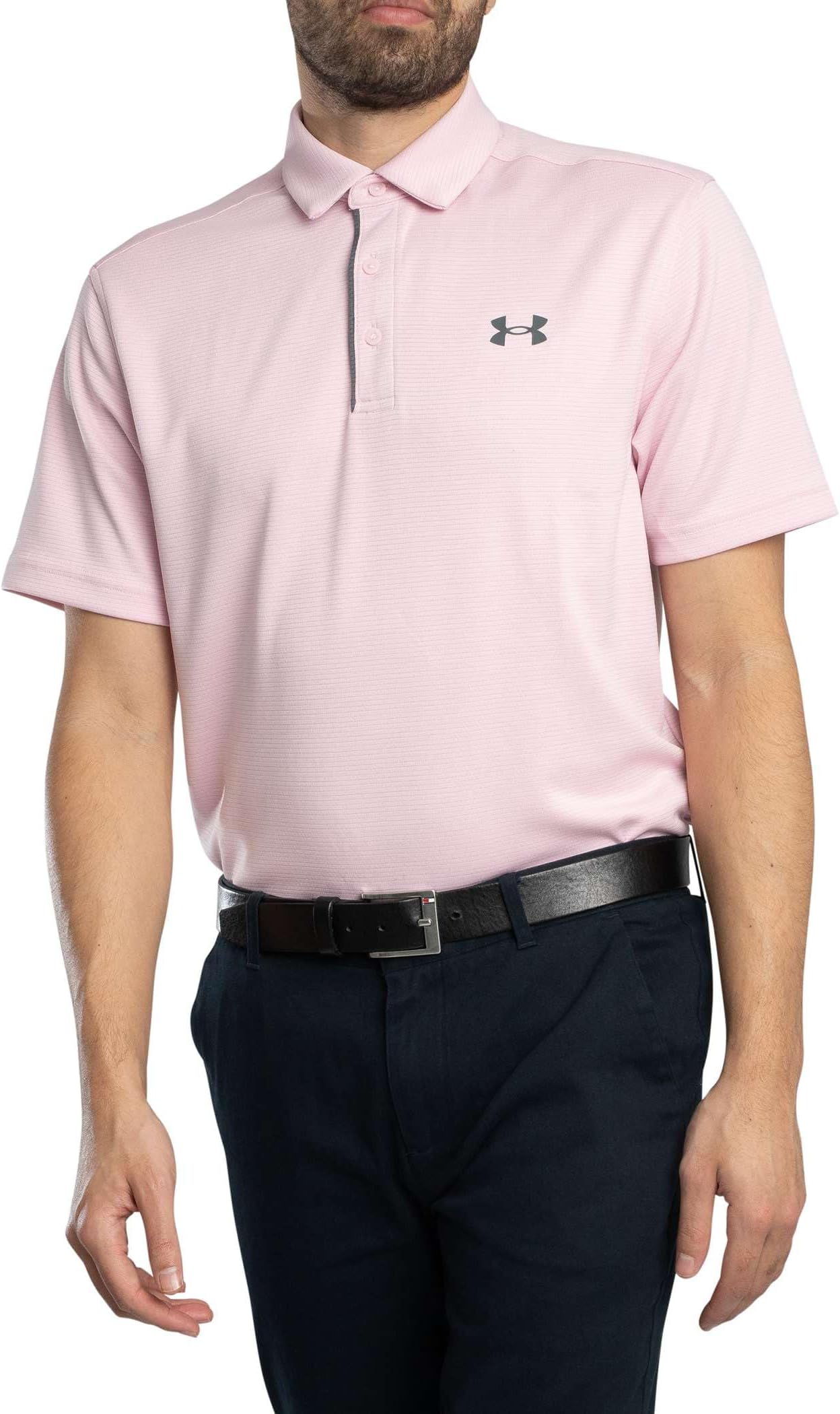 Under Armour Men's Tech Golf Polo - (647) Prime Pink / / Pitch Gray