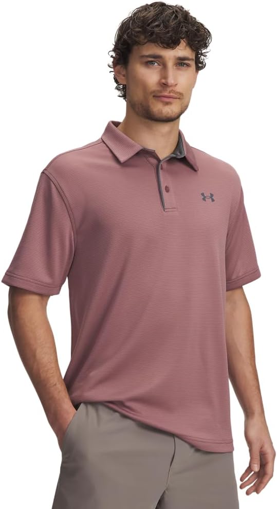 Under Armour Men's Tech Golf Polo - (651) Maroon Mist / / Pitch Gray