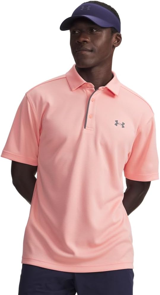 Under Armour Men's Tech Golf Polo - (603) Posh Pink / / Pitch Gray
