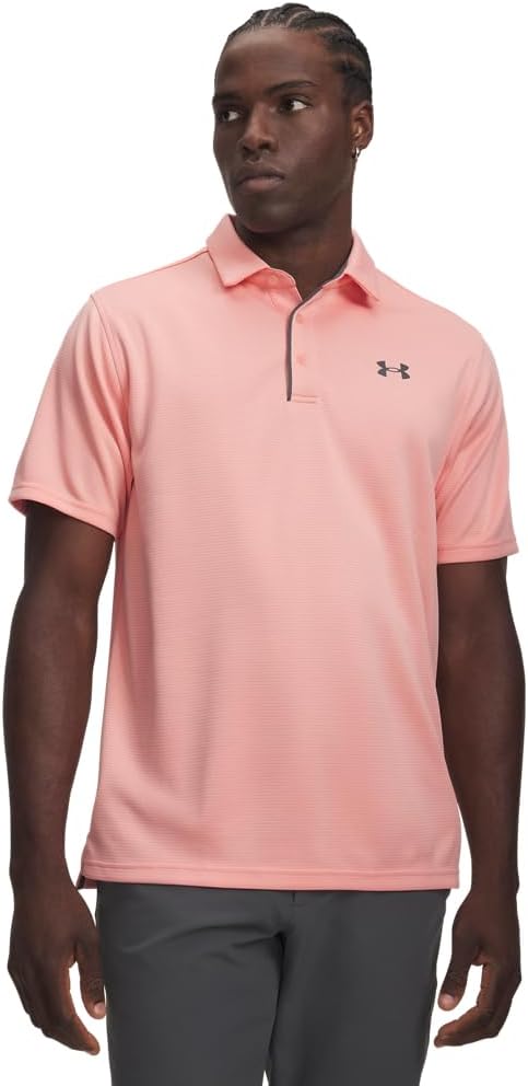 Under Armour Men's Tech Golf Polo - (604) Posh Pink / / Pitch Gray