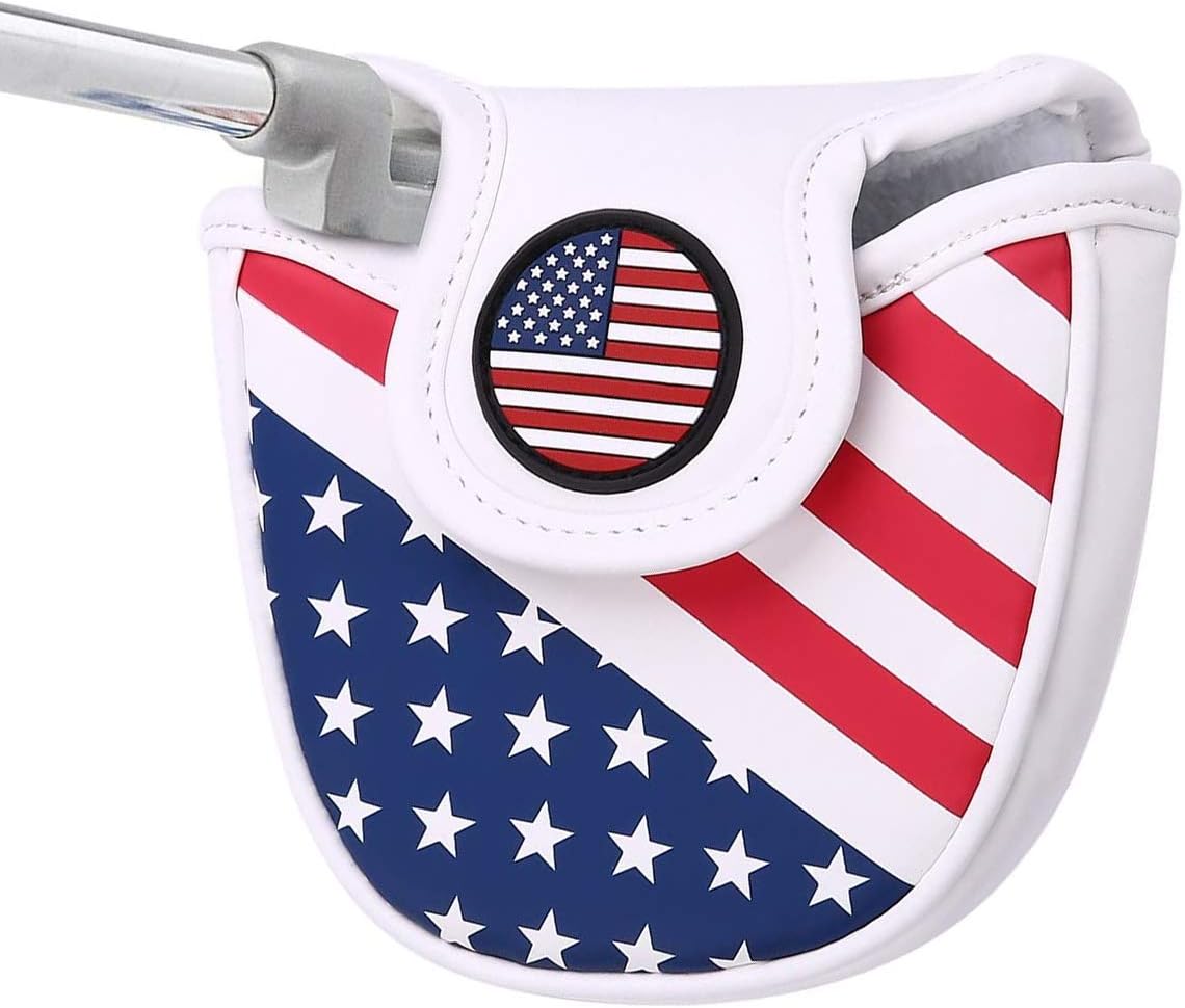 USA Patriotic Mallet Putter Headcover with Magnetic Closure