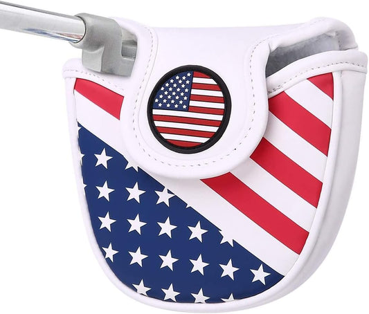 USA Patriotic Mallet Putter Headcover with Magnetic Closure
