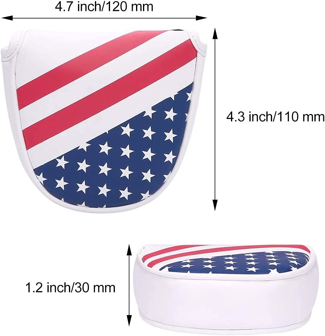 USA Patriotic Mallet Putter Headcover with Magnetic Closure