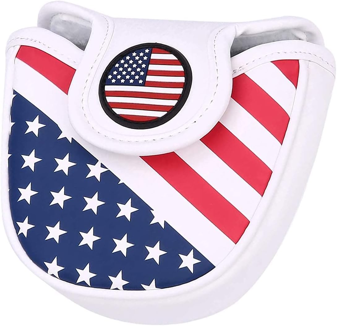 USA Patriotic Mallet Putter Headcover with Magnetic Closure