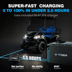 VATRER POWER 48V 105Ah LiFePO4 Golf Cart Battery with Smart 200A BMS & App